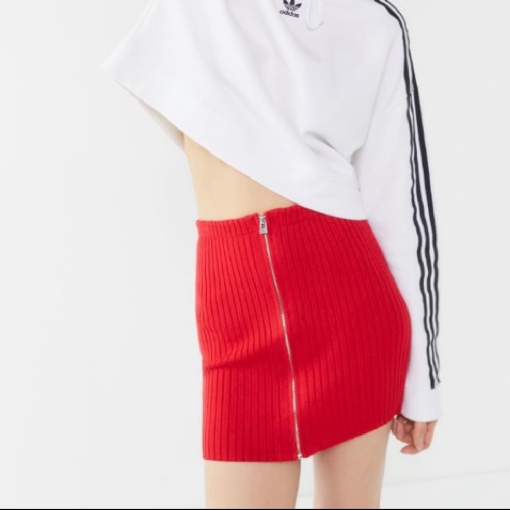 UO Knit Zip-Front Mini Skirt